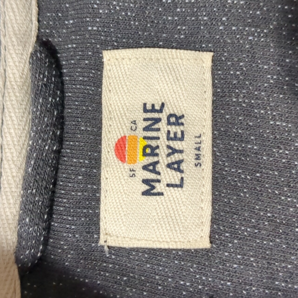 Marine Layer sweater Mens Clayton Textured Grey Pullover Preppy Casual Size S - Picture 6 of 7